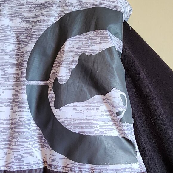 ECKO UNLTD. HOODIE FULL ZIP PUFFER JACKET BLACK/GREY MARBLED Y2K Vintage SZ 4XL - Picture 2 of 7